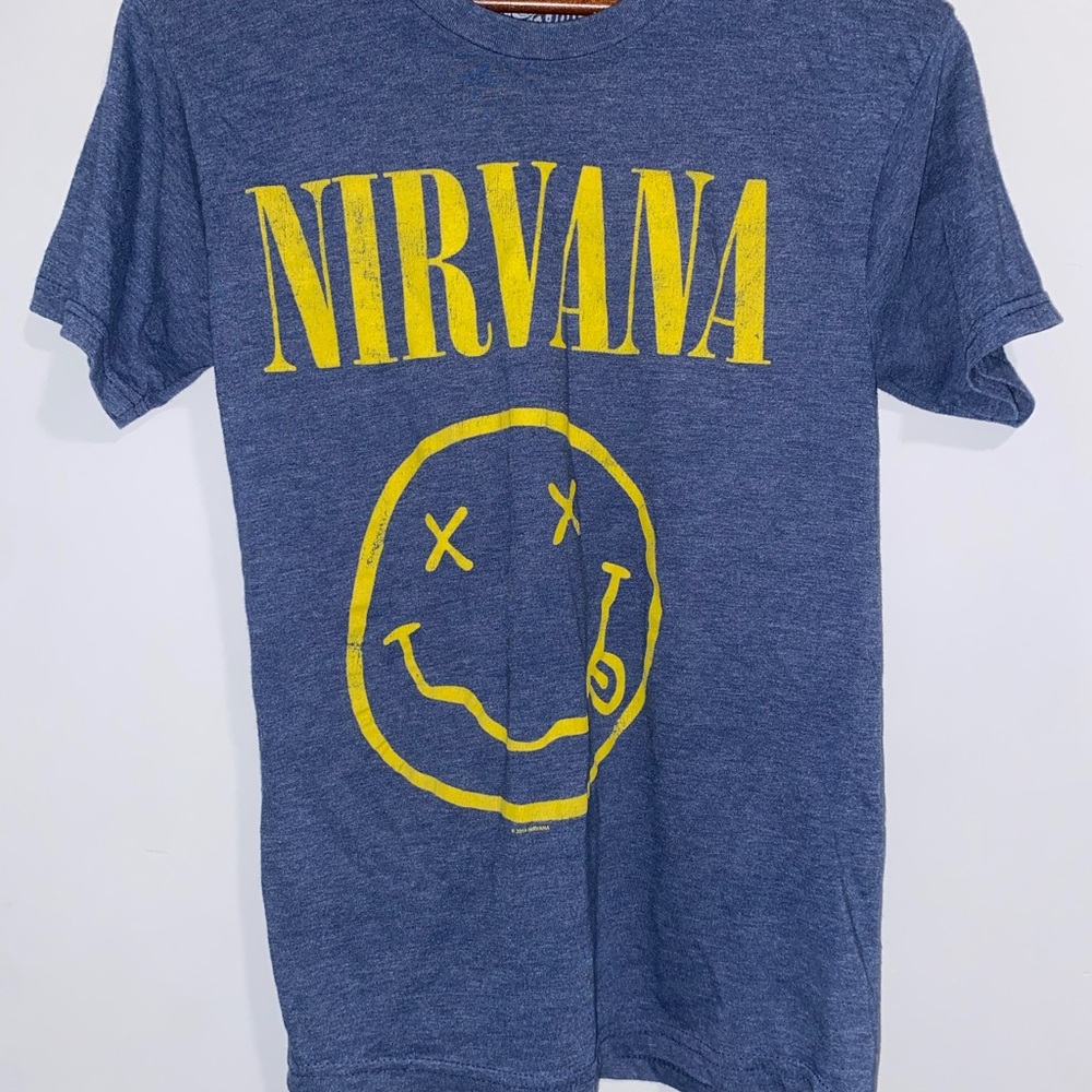 Nirvana Smiley Face T-Shirt M Band Album Grunge Music Rock Tour Concert